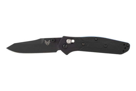 Benchmade Mini Osborne 945 black knife with reverse tanto blade